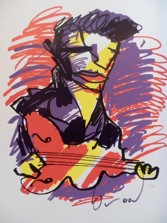 HERMAN BROOD, Gelimiteerde en HANDGESIGNEERDE Zeefdruk  ELVIS verkocht voor € 140!