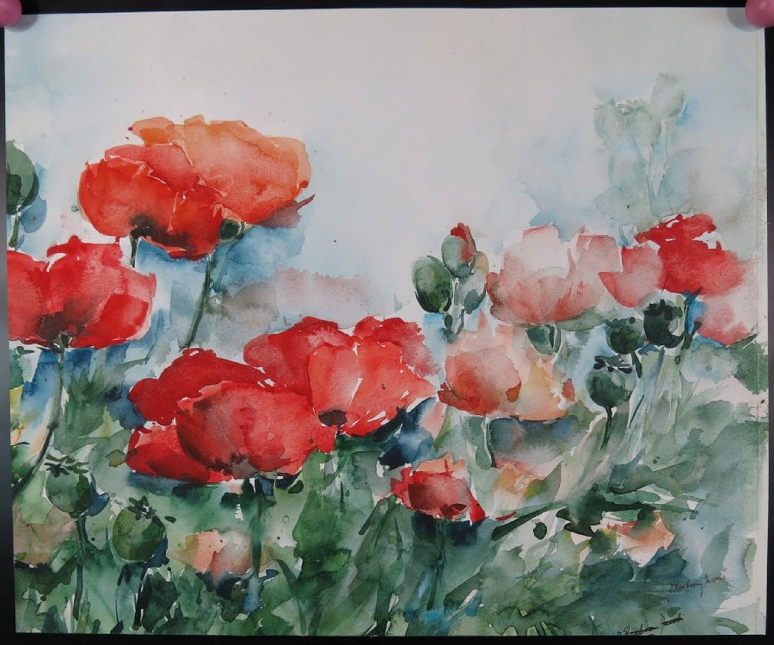 Jetti RoseboomJacobi Jetti RoseboomJacobi Aquarel, Klaprozen