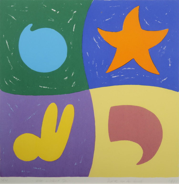 Susette van de Lande: Zeefdruk, Vorm en kleur III - Ingelijst kopen? Bied vanaf 1!