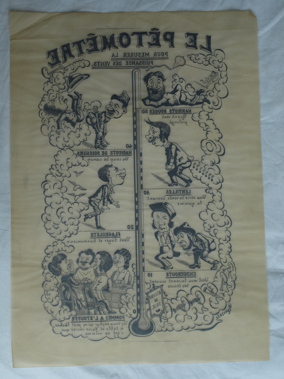 Onbekend : Inkttekening , Le Pêtomêtre / De Schetenmeter - gesigneerd  kopen? Bied vanaf 1!