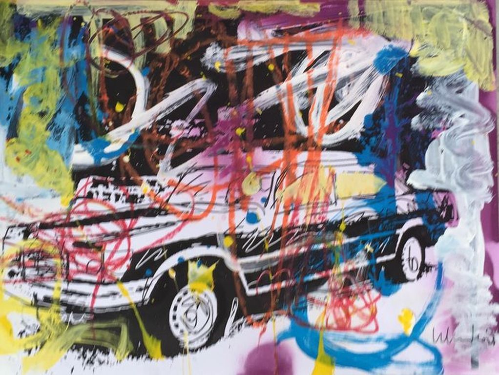 Peter Klashorst - (buy me a) Mercedes Benz - Origineel Ingelijst Werk   kopen? Bied vanaf 1!