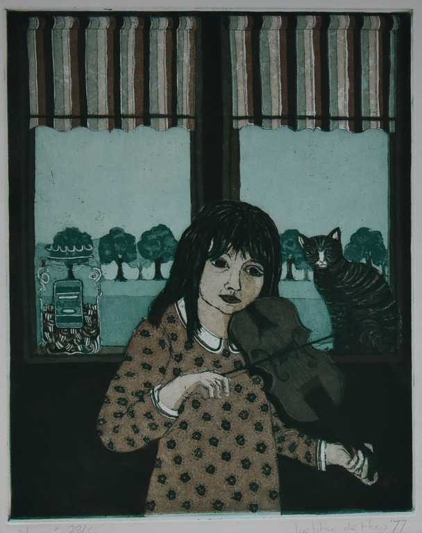 Laetitia de Haas , ets # MASJA # 1977,oplage 60 ex., genummerd/gesigneerd, mint- verkocht voor € 35!