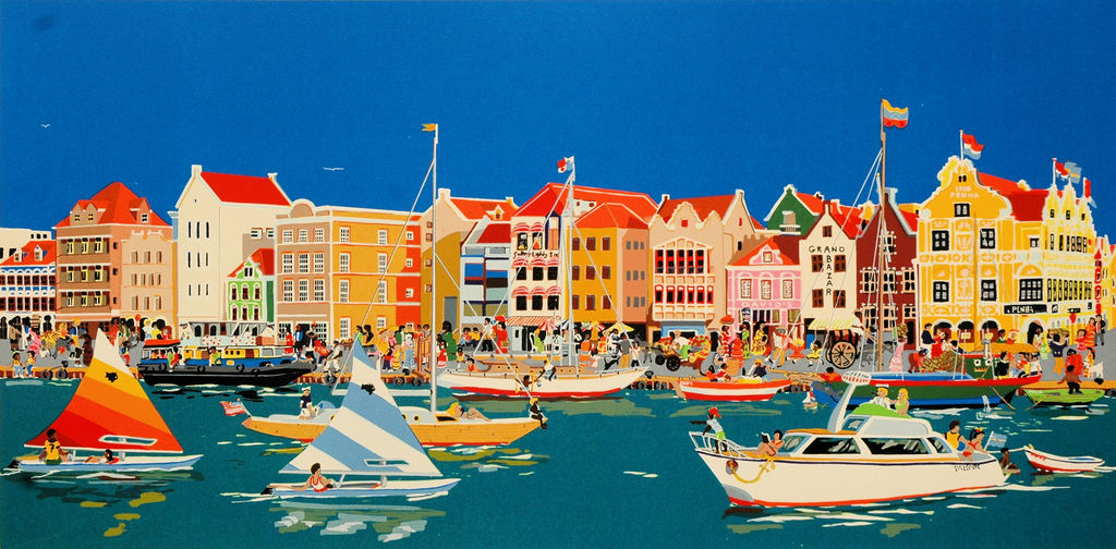 Fred Breebaart - Handelskade - Gesigneerde zeefdruk - 1994 verkocht voor € 65!