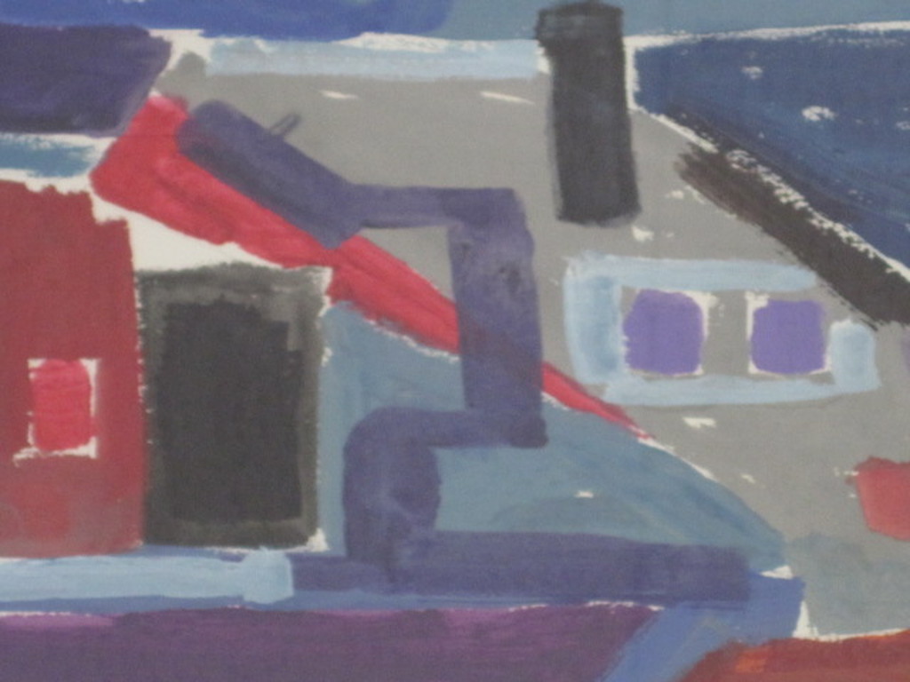 mooie gouache "Maassluis zomermiddag" monogram TCK '91 kopen? Bied vanaf 1!