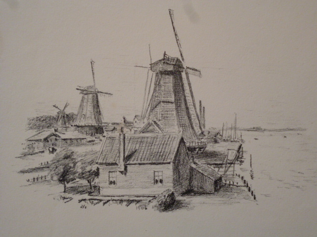 A.F.Vigers - litho - Molens bij Den Haag kopen? Bied vanaf 20!