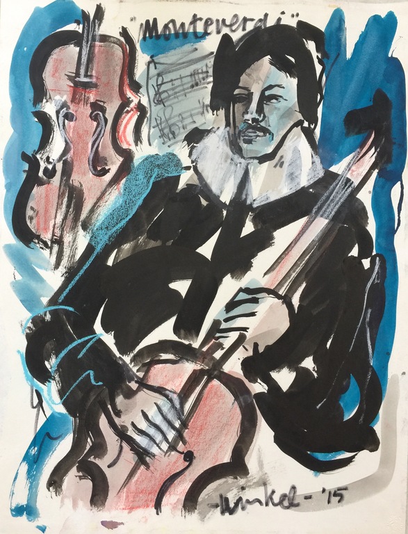 Arien Winkel - Originele tekening: Bassist kopen? Bied vanaf 1!