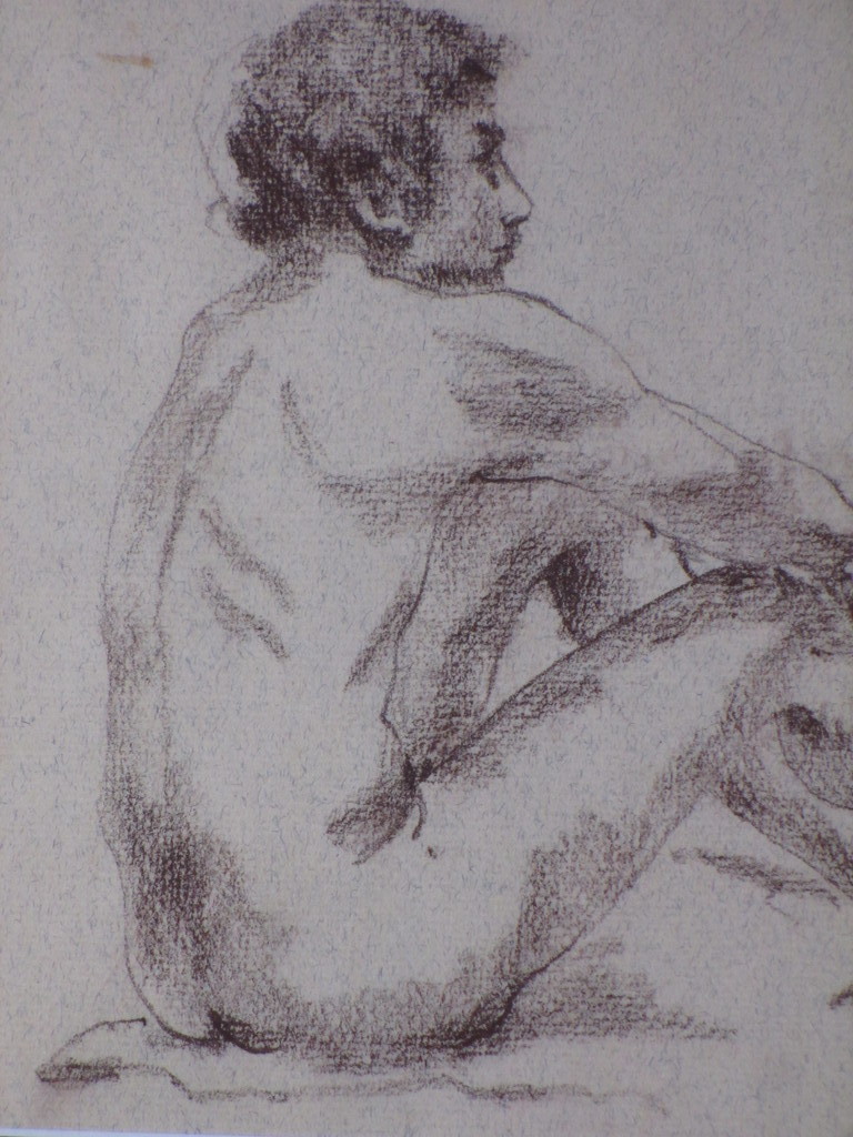 Henny Ragetly, Zittend naakt model, Tekening kopen? Bied vanaf 1!