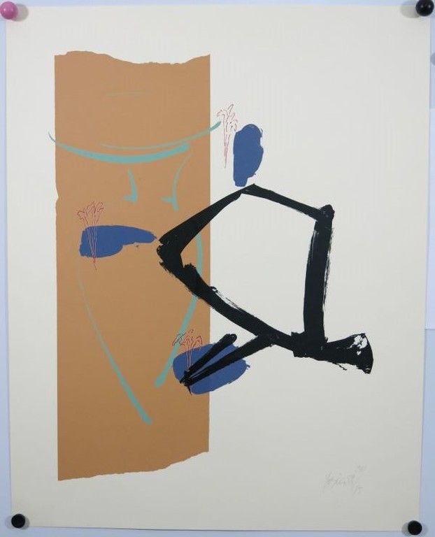 Onbekend gesigneerd: Zeefdruk, Abstracte compositie kopen? Bied vanaf 1!