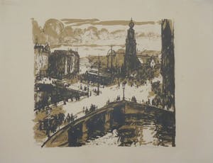 Wilhelm Wagner - Wilhelm Wagner: Lithografie. Amsterdams stadsgezicht, 1921, Oplage 100 ex. kopen? Bied vanaf 30!