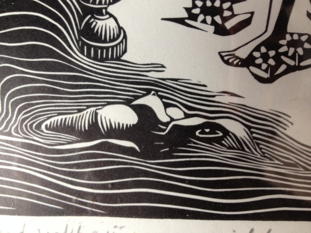 Hugo De Putter (1938-1990): Een land zoekt zijn evenwicht, linosnede, jaren ‘70 kopen? Bied vanaf 10!