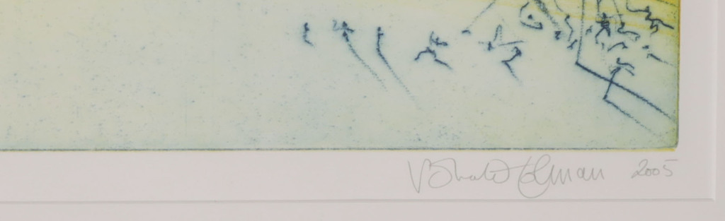 Ronald Tolman: Ets, Z.T. (geel) - Ingelijst kopen? Bied vanaf 80!