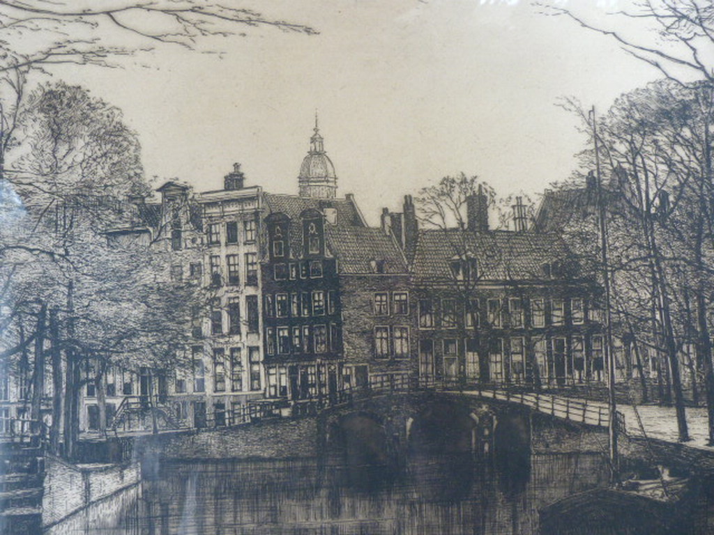  Johannes Josseaud (1880-1935) - Grachtengezicht – Amsterdam kopen? Bied vanaf 1!