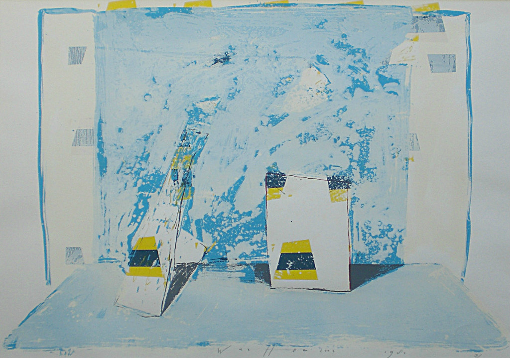 Piet Warffemius - Abstract, zeefdruk (mooi ingelijst) verkocht voor € 55!