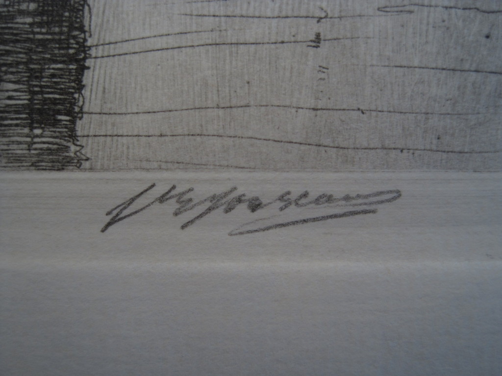 Knappe Ets "Munttoren en Hotel de l'Europe Amsterdam" Johannes Josseaud  kopen? Bied vanaf 1!