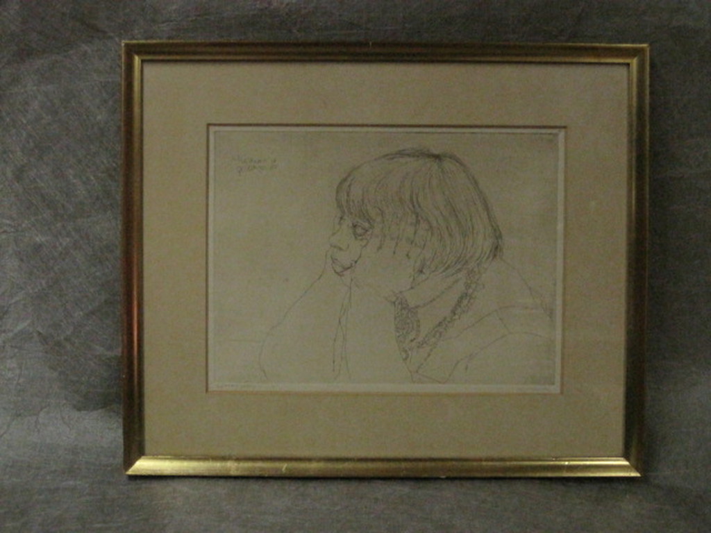 Herman Gordijn (1936-) eigen druk ets 1963 "vrouw" handgesigneerd  kopen? Bied vanaf 1!