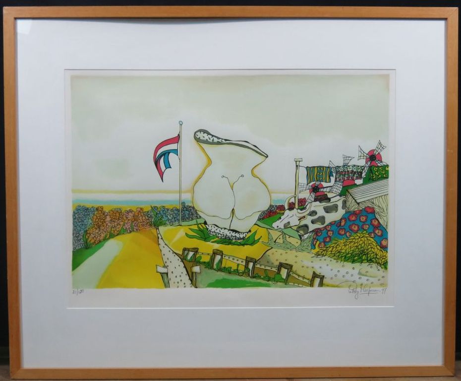 Patty Harpenau: Zeefdruk, Wasdag - Ingelijst kopen? Bied vanaf 20!