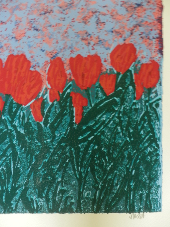 AD van HASSEL  Gr Zeefdruki   RODE TULPEN  Handgesigneerd kopen? Bied vanaf 1!