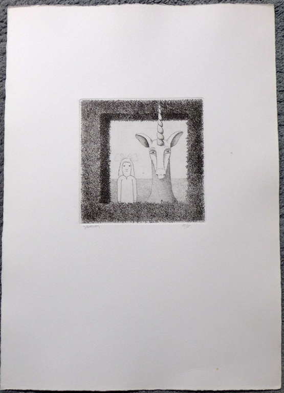 Dolf Zwerver, ets, de Eenhoorn kopen? Bied vanaf 75!