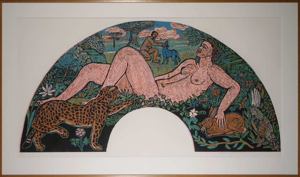 Ondine de Kroon: Lino, De Aarde tuin der lusten - Ingelijst (Zeer groot) verkocht voor € 50!