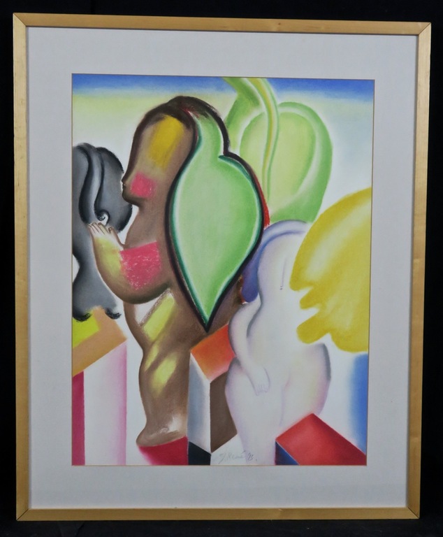 Jorg Reme: Pastel tekening, De oplossing laat enzo. - Ingelijst kopen? Bied vanaf 50!