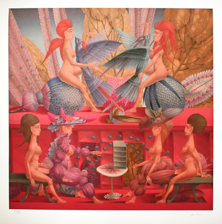 WOLFGANG HUTTER. Prachtige Glicee van zijn fabelachtige werk. 2014 verkocht voor € 69!
