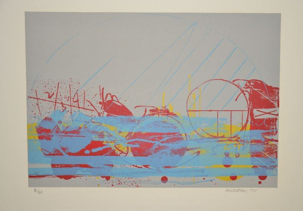 Sam Middleton: Litho, abstracte compositie, 1974 kopen? Bied vanaf 1!