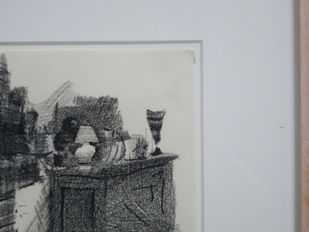 Wolfgang Schmitz: Houtskool op papier, Zonder titel - Ingelijst kopen? Bied vanaf 35!