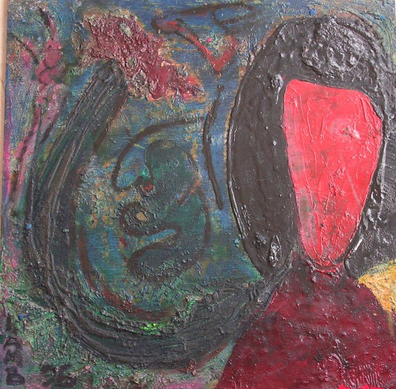 Mat Lamb - olieverf op paneel - abstract - 1996 - museum stuk. verkocht voor € 800!