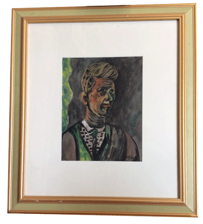 Werner Gilles: aquarel, zelfportret kopen? Bied vanaf 500!
