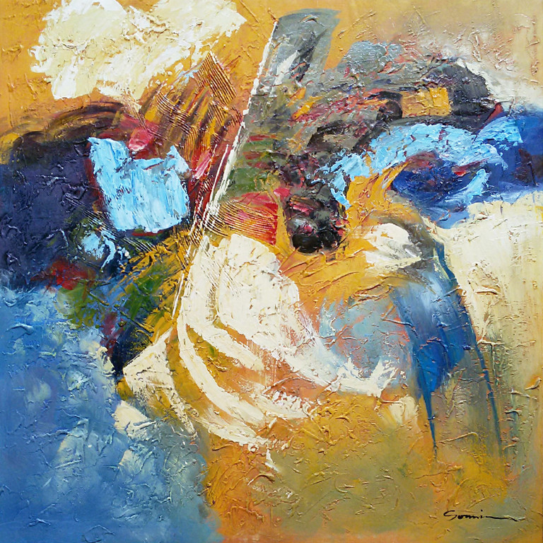 Abstract, olieverf op doek (mooi ingelijst) verkocht voor € 150!