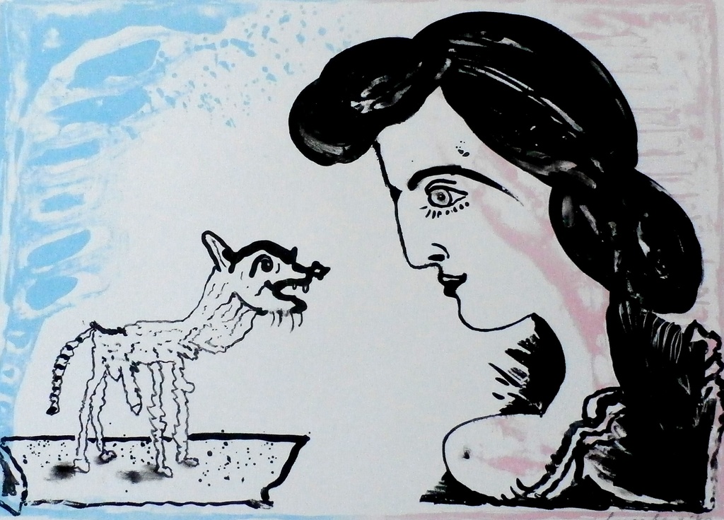 Lucebert - Litho: Monster en het meisje - 1987 kopen? Bied vanaf 199!