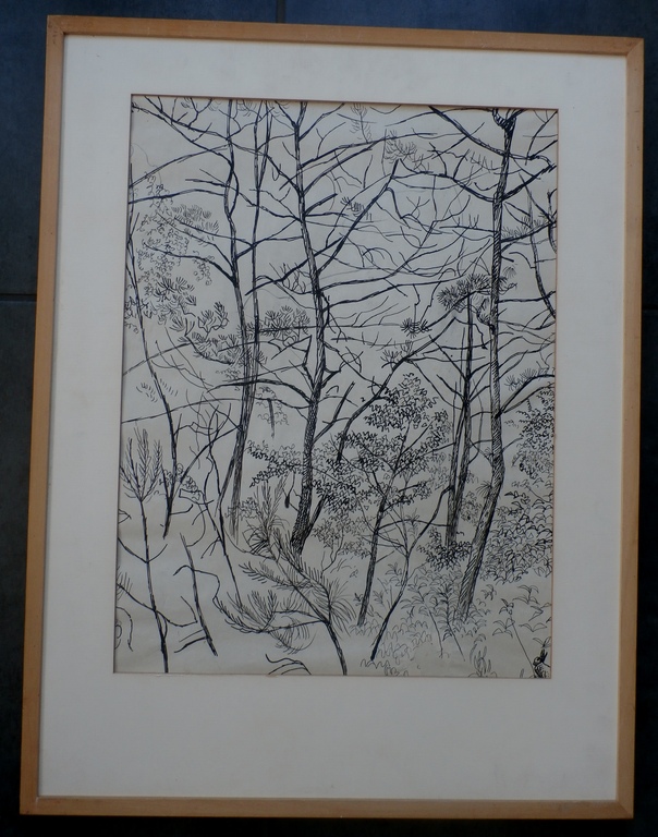 Herman Bieling - Ingelijste tekening: Bomen kopen? Bied vanaf 20!