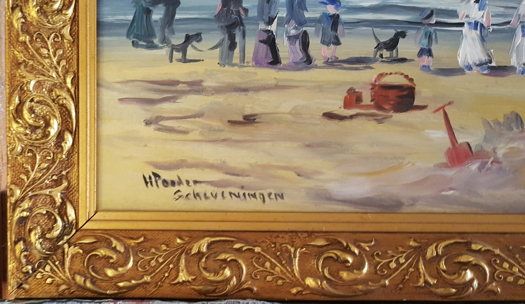 Strandgezicht Scheveningen, olieverf op paneel, Henk Poeder (1964) kopen? Bied vanaf 79!