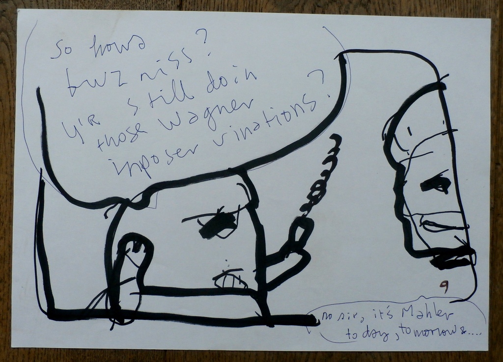 Herman Brood - tekening: No Sir, its Mahler - 1991 - met cert. Herman Brood Mus. kopen? Bied vanaf 185!