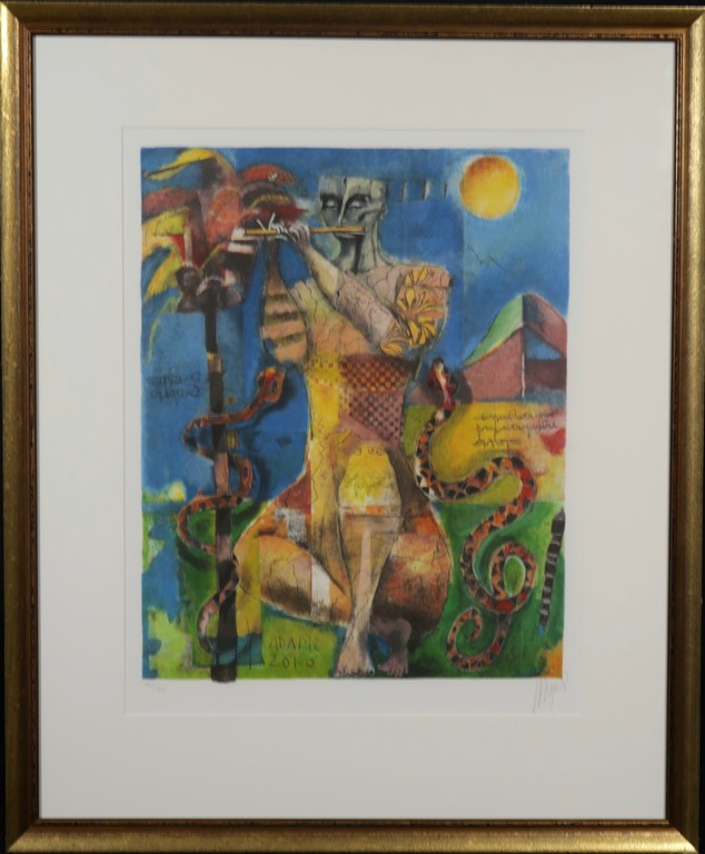 Astrid Engels: Steendruk, Zonder titel - Ingelijst verkocht voor € 75!