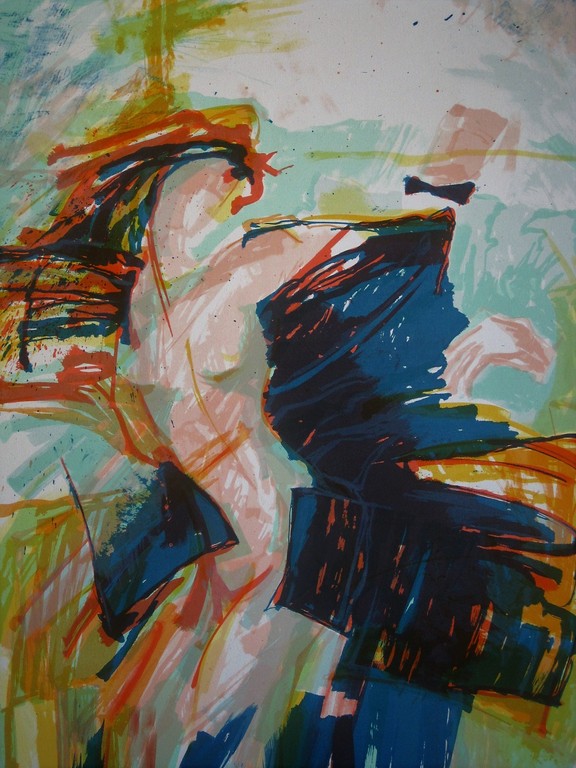Groot 1987 abstract figuratief gesigneerde Litho "Venice" Richard Smeets (1955) kopen? Bied vanaf 1!