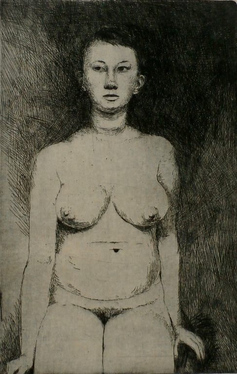 Aat Veldhoen - ets: Naakte dame kopen? Bied vanaf 50!