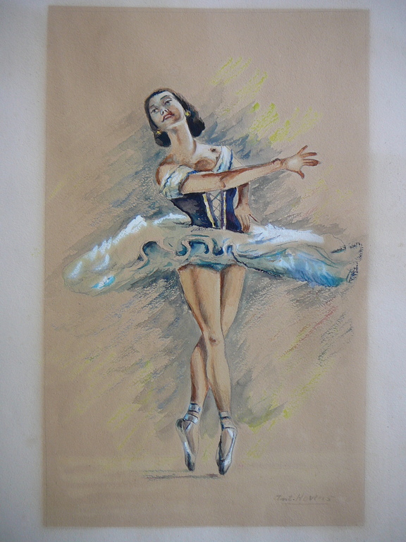 Antoon (Toon) Hovens 1907-1965  Aqaurel van een Balletdanseres  kopen? Bied vanaf 30!