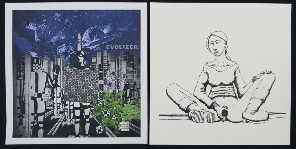 Pizzadoos met LP en 16 grafische werken: o.a. Barend van Hoek, I don't know about art, kopen? Bied vanaf 60!