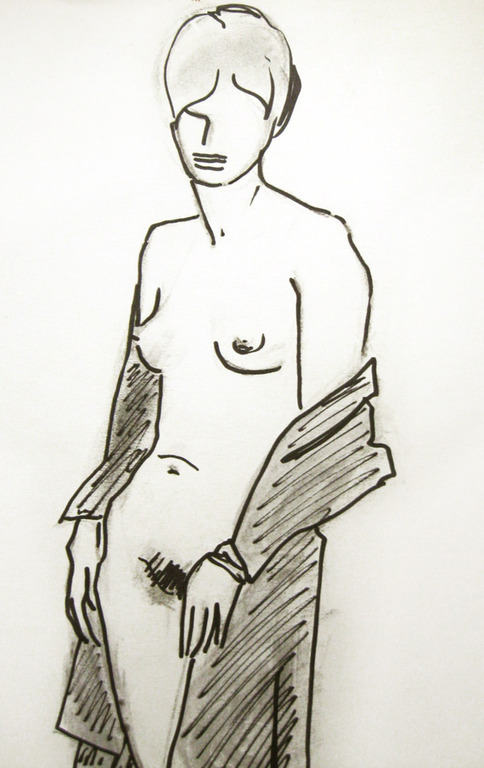 Staand vrouwelijk naakt - pen en potlood - Irene Joffroy 1965 kopen? Bied vanaf 35!