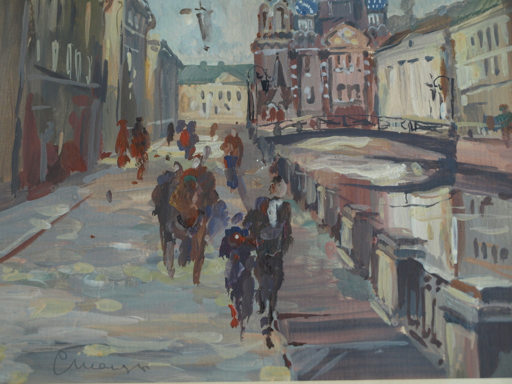 Onduidelijke signatuur : Aquarel – Stadsgezicht - Ingelijst – ‘93 kopen? Bied vanaf 1!