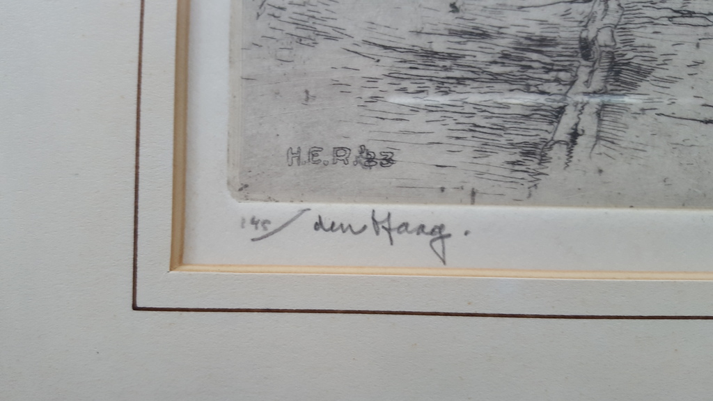 H. Roodenburg - ets, Kranestraat den haag, handgesigneerd kopen? Bied vanaf 59!