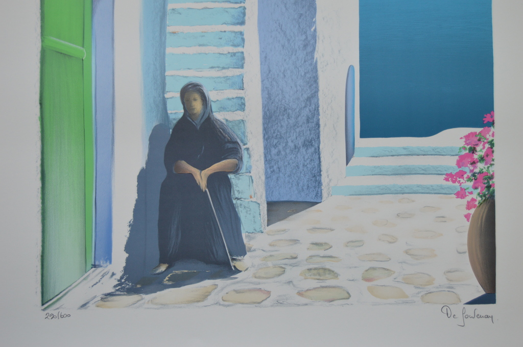 Frédéric de Fontenay: Kleurenlitho, Paysage de Crete kopen? Bied vanaf 1!