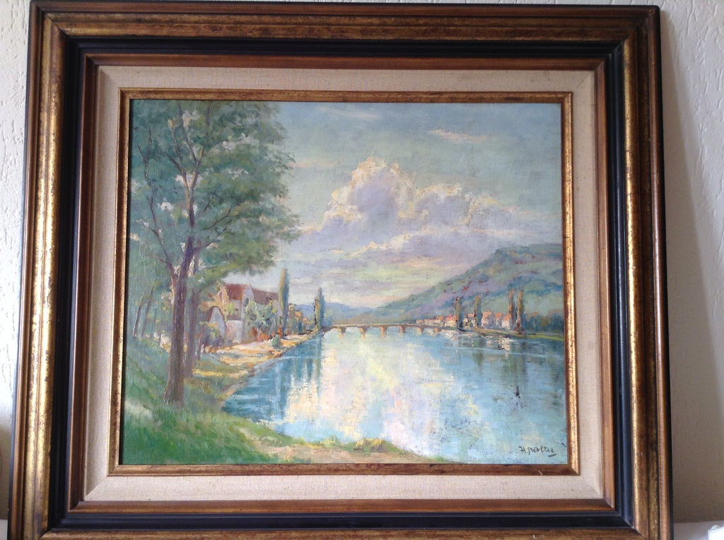 H.J. Wolter (1873-1952) Amersfoort. Zuid Europees landschap aan water kopen? Bied vanaf 500!