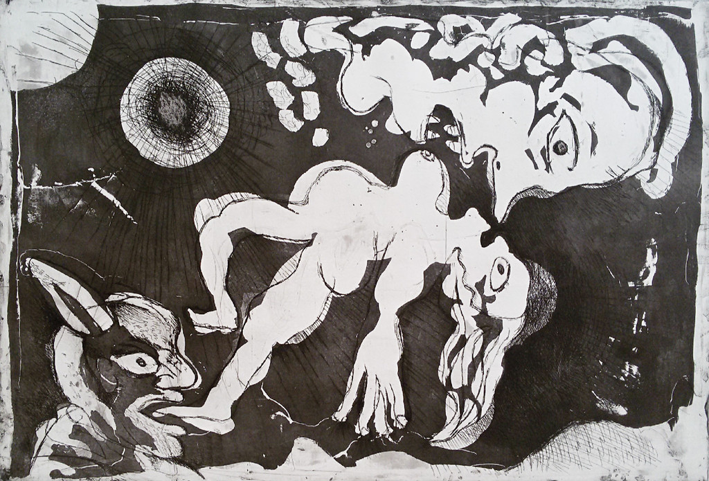 Lucebert - Nachtmerrie, ets verkocht voor € 235!