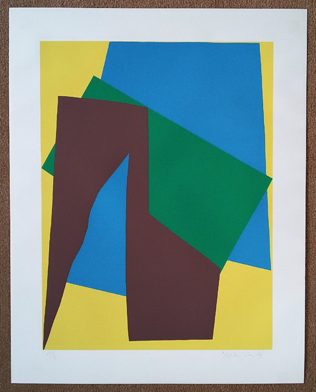 Richard Mortensen - Geometrisch abstracte compositie, zeefdruk kopen? Bied vanaf 95!