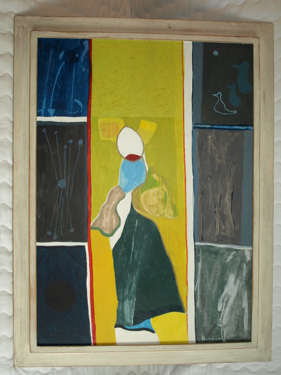 Evert Neuteboom - Acrylverf op paneel – Tussen de colissen - Gesigneerd  kopen? Bied vanaf 125!