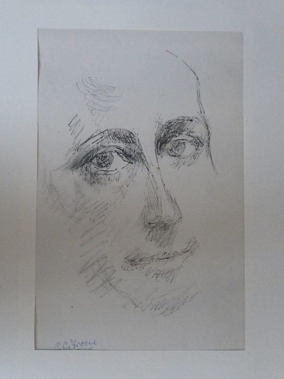 Paul Citroen, tekening, 1969, handgesigneerd verkocht voor € 100!