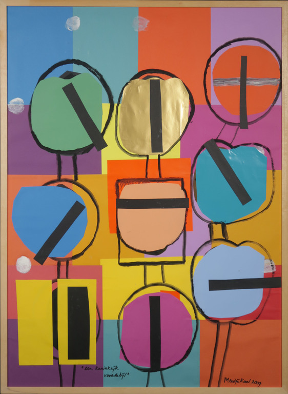 Meertje Kaal: Gemengde techniek en Collage, Koninkrijk voor de bijl - Ingelijst kopen? Bied vanaf 1!