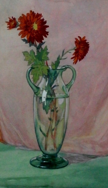 Raoul Martinez - ingelijste aquarel: Bloemen in vaas kaufen? Bieten Sie von 249!